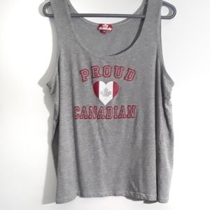 Proud Canadian Grey Ladies Tank Top Size 2 XL